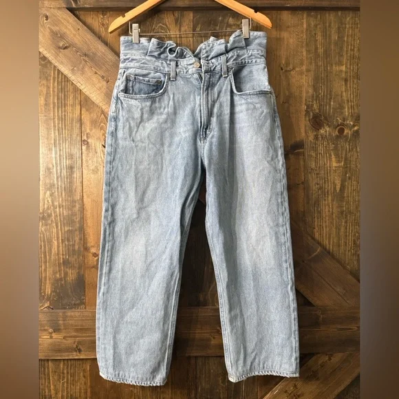 AGOLDE Lettuce Waistband Reworked High Rise Fitted 90s Jeans - Picture 3 of 15